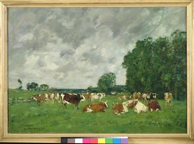 Pascolo a Fervaques o Mucche in un pascolo da Eugene Louis Boudin